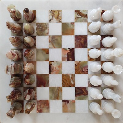JT Handmade White and Green Onyx Marble Chess Game Set for Home Décor gift | eBay US