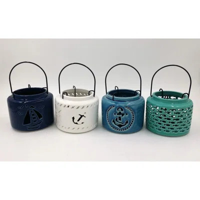 4 Piece Ceramic Tabletop Lantern Set | Wayfair Professional