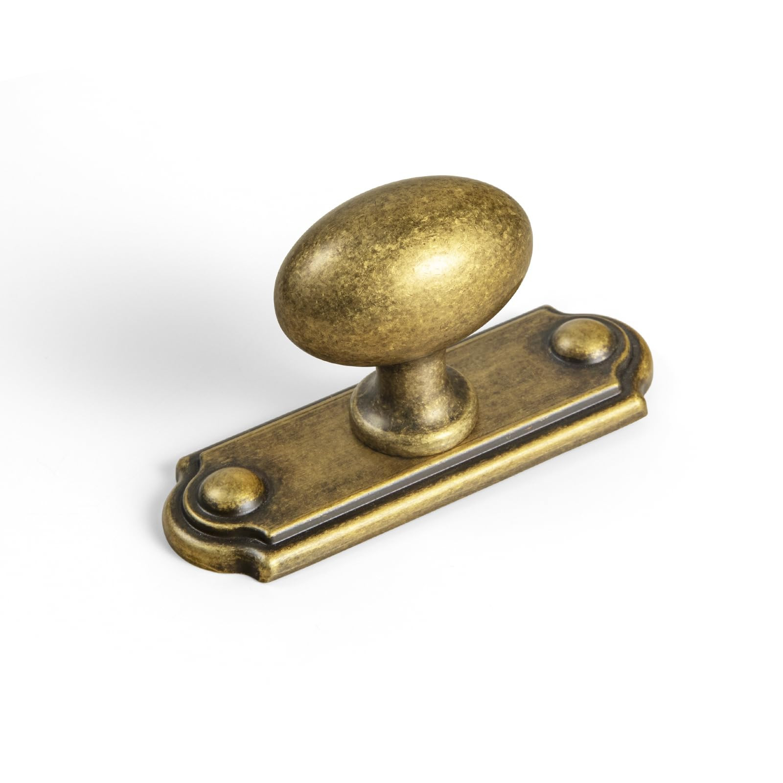 Goo-Ki Antique Brass Cabinet Knobs(Oval Shape) with Backplate(Square Shape) for Cupboard,Dresser,... | Amazon (US)