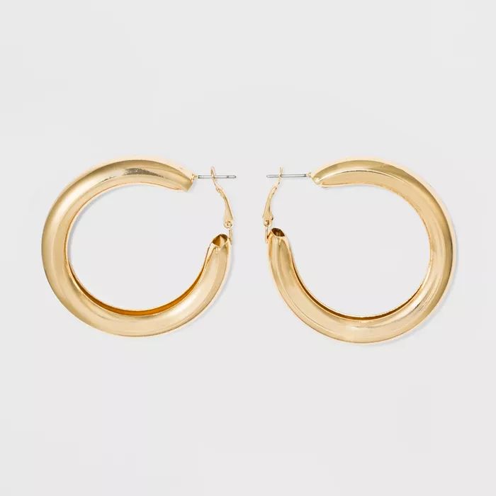 Open Hoop Smooth Surface Earrings - Wild Fable™ Gold | Target