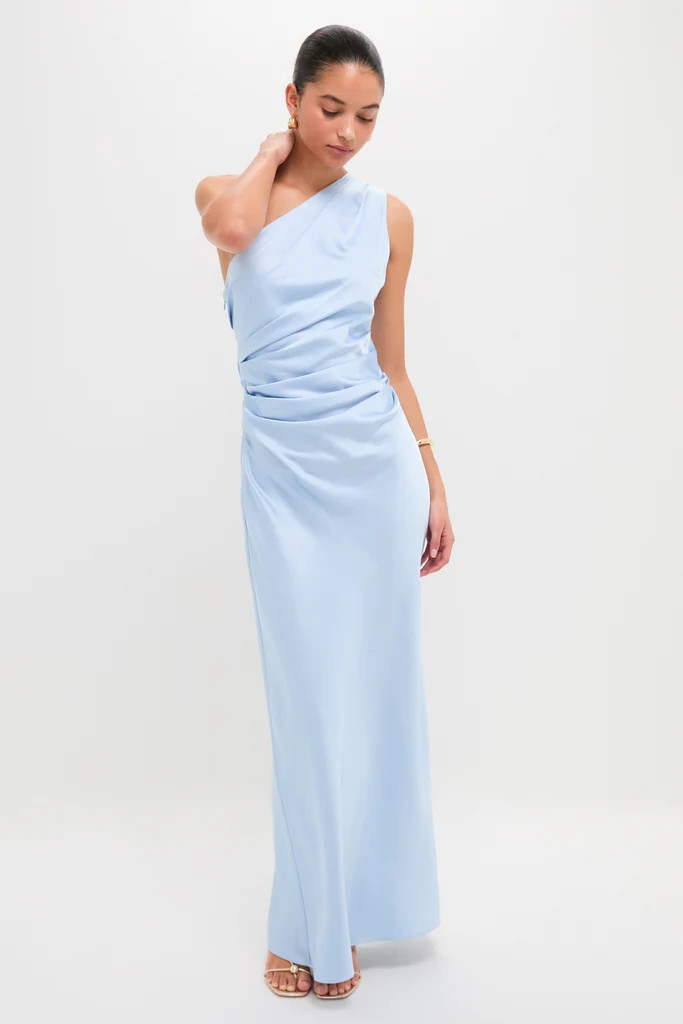 Ice Blue Angela One Shoulder Maxi Dress | Tuckernuck (US)