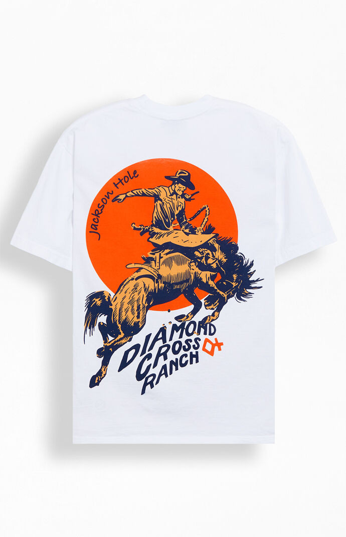 Diamond Cross Ranch Men's Sunset Cowboy T-Shirt in White - Size Medium | PacSun