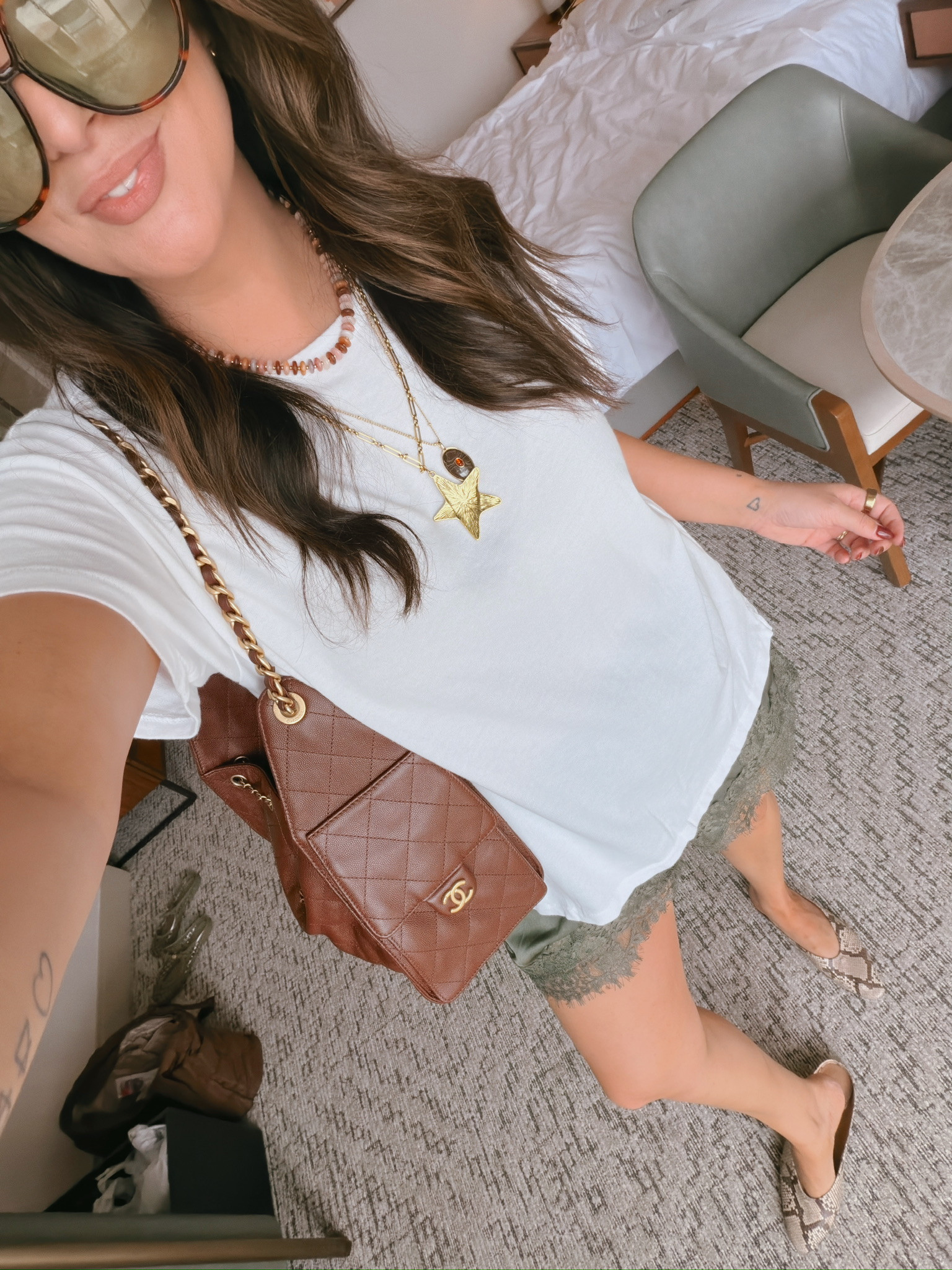 wearing a large in the top, XL in the bottoms 

 #LTKSeasonal #LTKMidsize