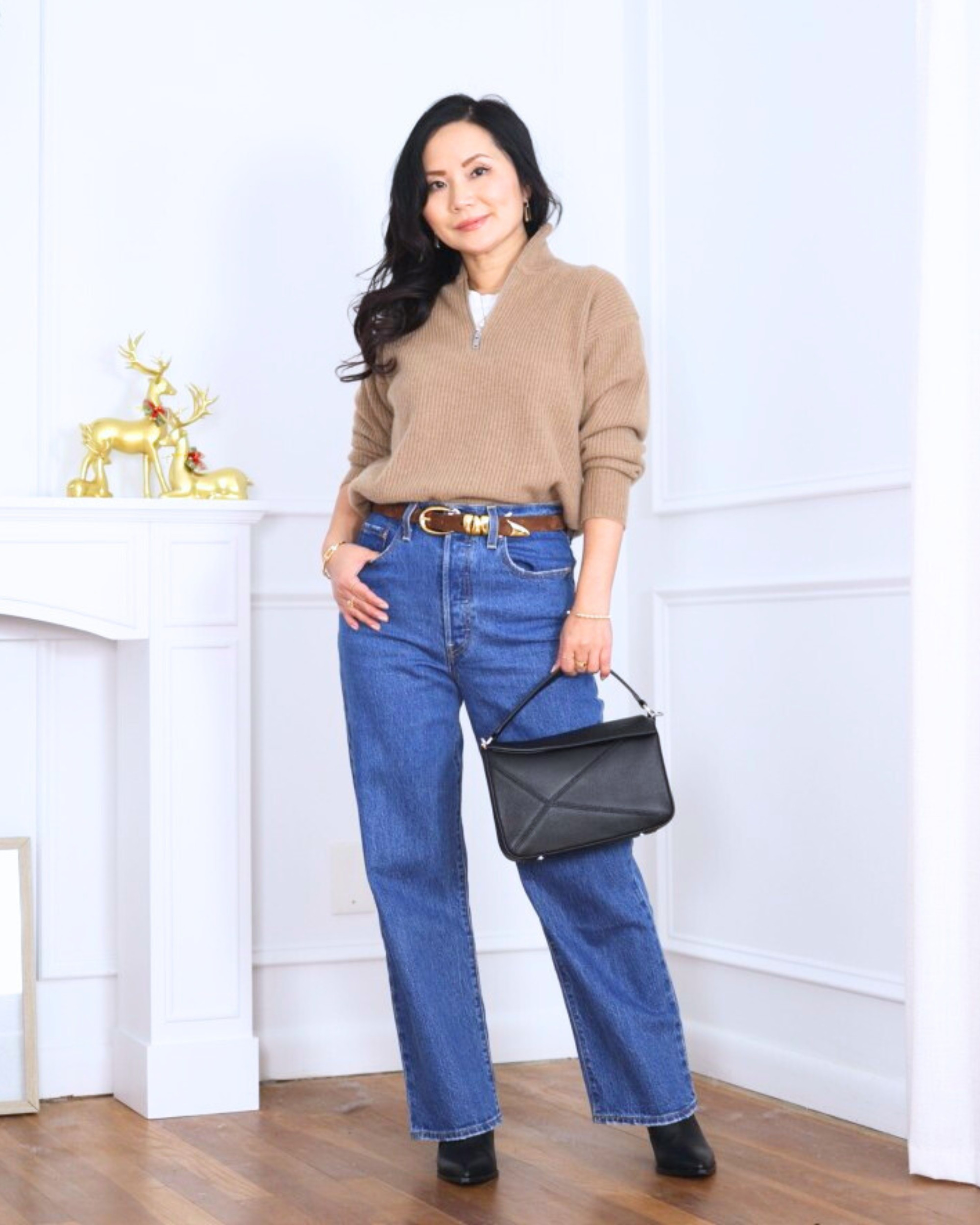 Keeping it effortless in a quarter-zip sweater layered over a tee from Quince, paired with classic Levi’s jeans and finished with Dolce Vita booties. Comfortable, polished, and perfect for an easy everyday look that still feels put together. I’m 5’2, wearing size XS.

#LTKOver40 #LTKootd #LTKPetite