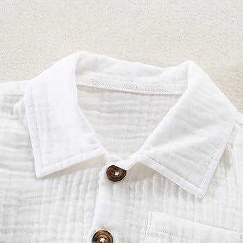 Baby Boys Clothes Set Toddler Infant Boys Button-down Shirt Tops + Cotton Gauze Shorts Summer Out... | Amazon (US)