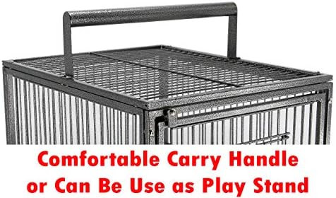 Mcage 22” Portable Heavy Duty Travel Bird Parrot Carrier Play Stand Perch Cage Feeding Bowl Sta... | Amazon (US)