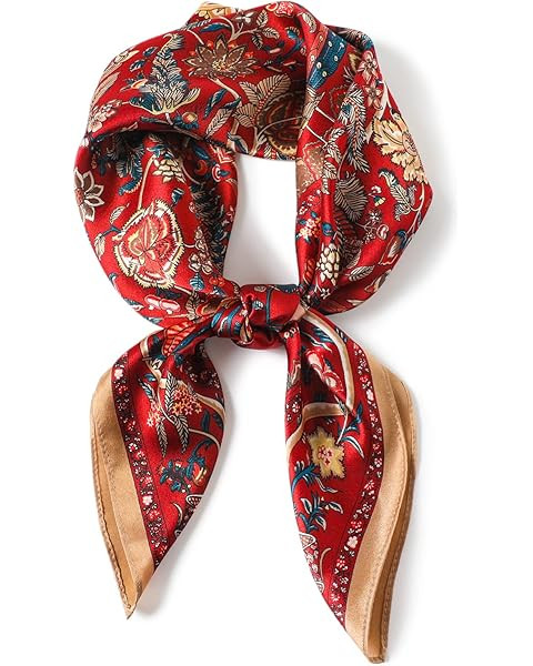 ANDANTINO 100% Mulberry Silk Square Scarf for Hair-25.6" X25.6'' Women Men Natural Silk Neckerchi... | Amazon (US)