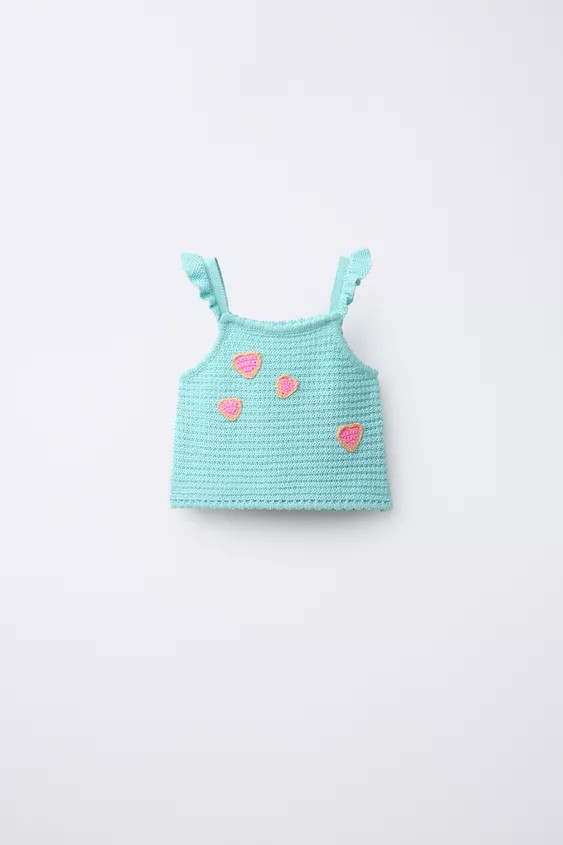 CROCHET HEARTS KNIT TOP | Zara US
