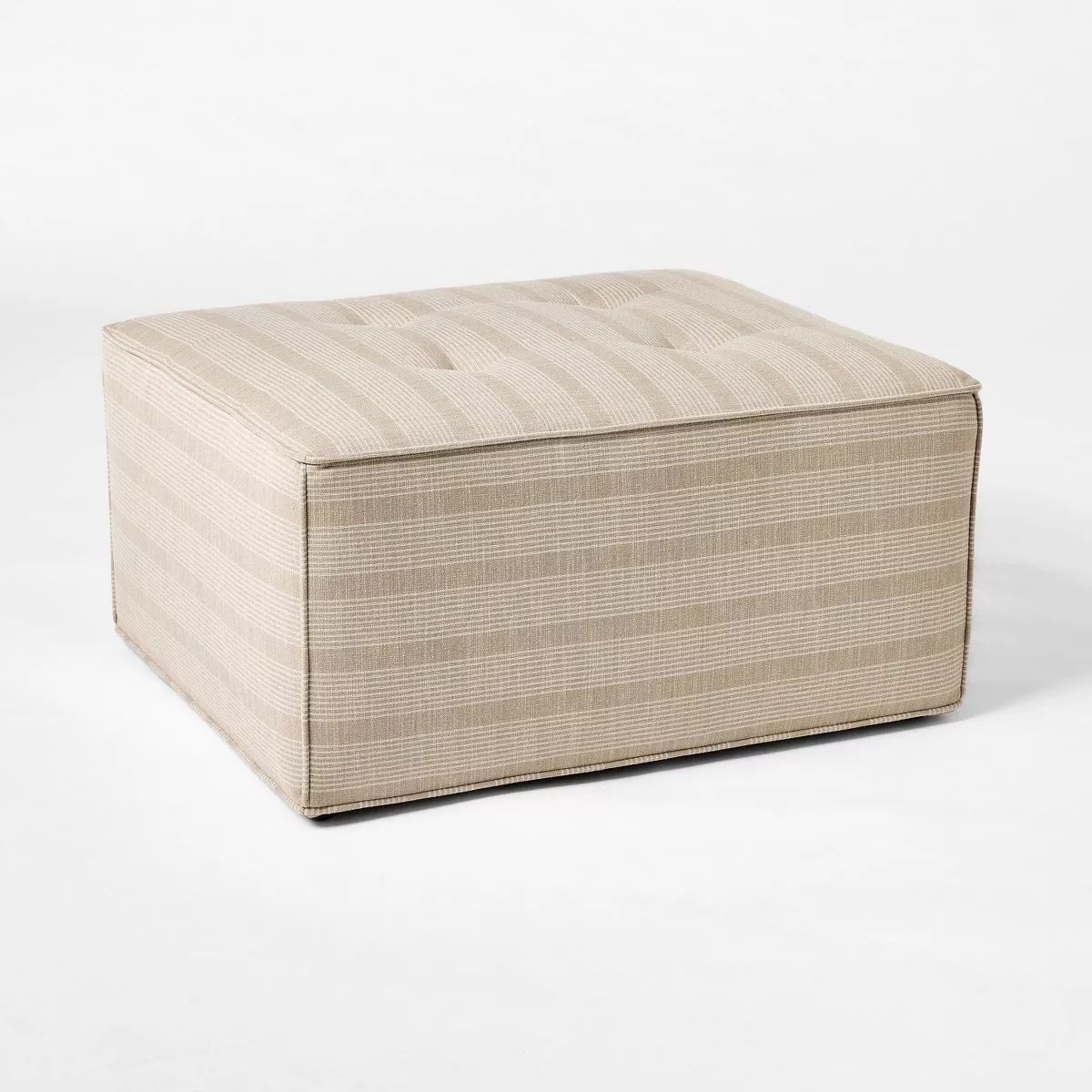 Tufted Cocktail Ottoman Tan - Threshold™ with Studio McGee | Target