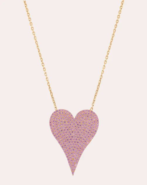 Large Pavé Heart Necklace | Olivela