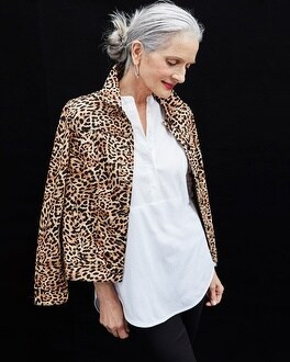 Animal-Print Denim Jacket | Chico's