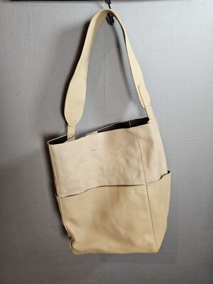 SHOULDER BAG M/L BEIGE TAN VEGAN LEATHER EXTERIOR POCKETS ANTHROPOLOGIE SLOUCHY   | eBay | eBay CA