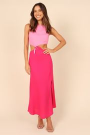 Gabby Cut Out Dress - Pink Splice | Petal & Pup (US)