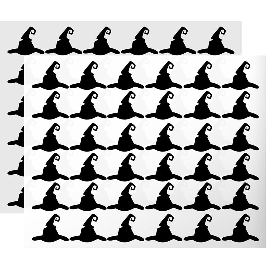 72PCS Halloween Witch Hats Wall Decals Self-Adhesive Vinyl Sealing Labels Halloween Party Favor S... | Amazon (US)