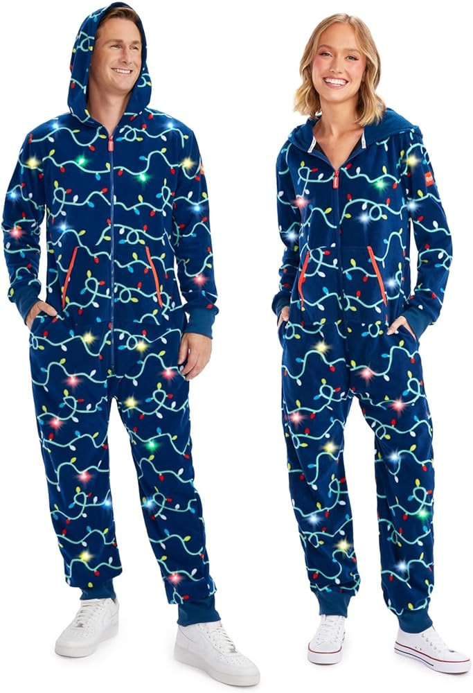 Tipsy Elves Christmas Onesies for Adults - Comfy Unisex Matching Holiday Jumpsuits with Convenien... | Amazon (US)