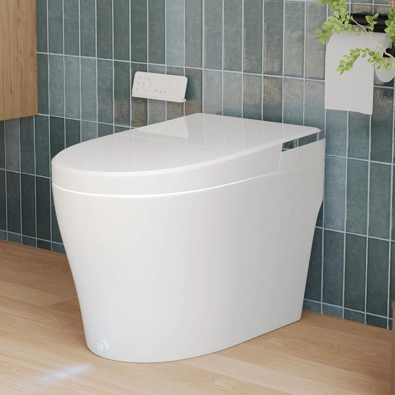 Smart Toilet with Bidet Wash Auto Sensor Flush Kick Flush Heated Seat Warm Wash(Remote Included) ... | Wayfair North America