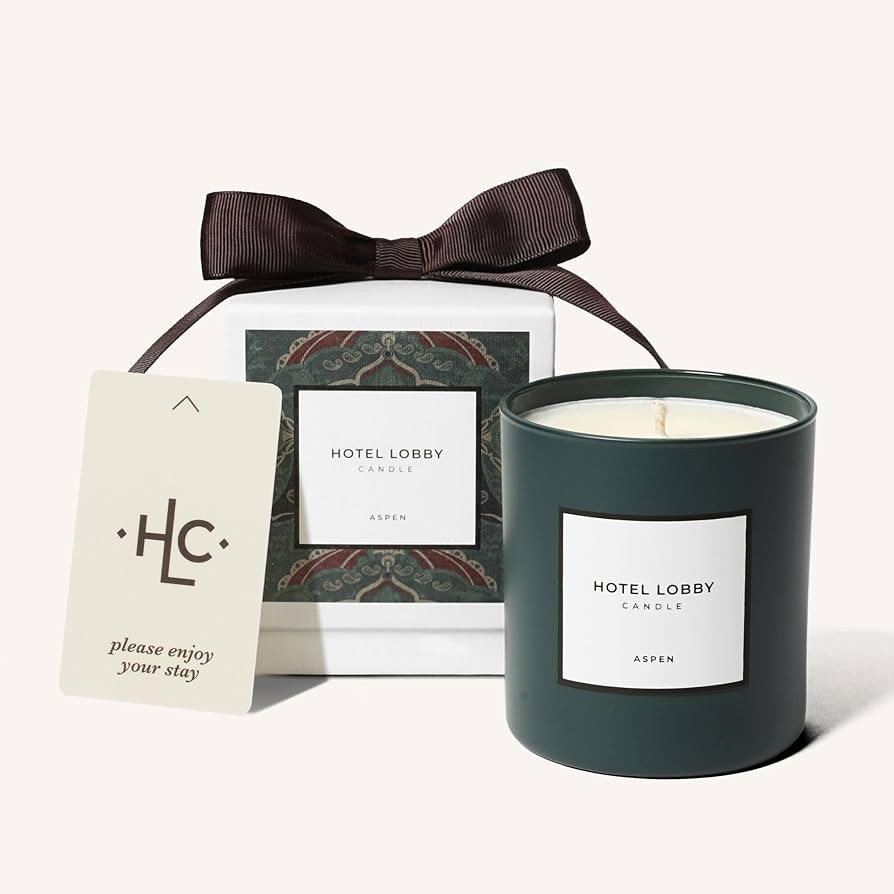 Hotel Lobby Aspen Candle – Luxury Hand-Poured 9.75oz Soy Wax with Cedarwood, Leather, Golden Em... | Amazon (US)