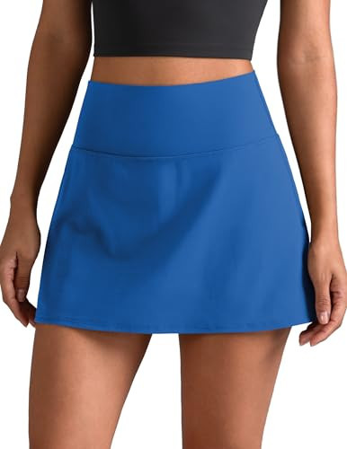 Colorfulkoala Dreamlux Skirts for Women High Rise Athletic Golf Tennis Skorts Built-in Shorts with Pockets(S, Baleine Blue) | Amazon (US)