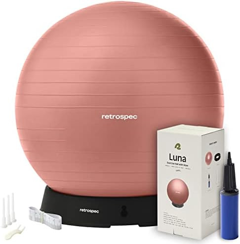 Retrospec Luna Exercise Ball with Pump - Anti-Burst Fitness Equipment for Yoga, Core Training & S... | Amazon (US)