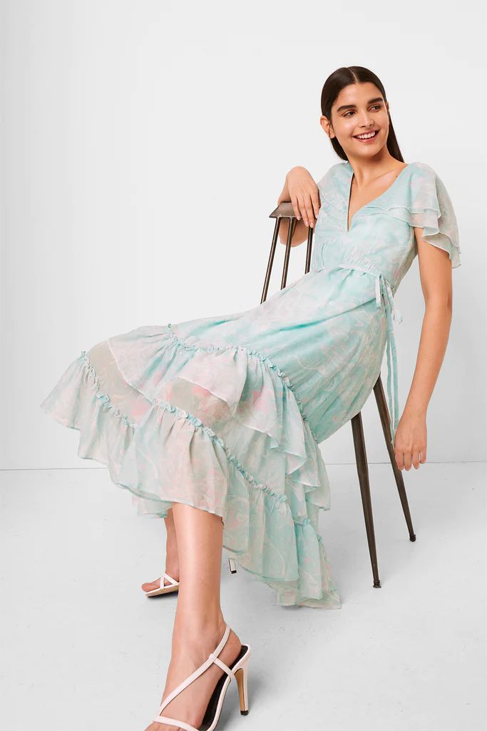 Endra Crinkle Printed Ruffle Dress | French Connection (UK)