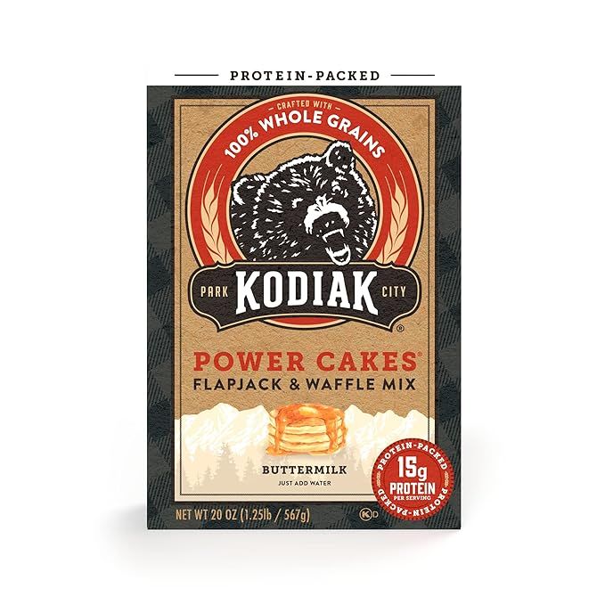 Kodiak Cakes Power Cakes All Natural Non GMO Protein Pancake/Flapjack/Waffle Mix, Buttermilk, 20 ... | Amazon (US)