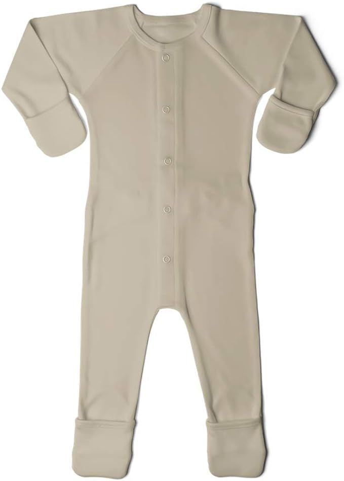 Baby Footie Pajamas, Organic & Adjustable (Soybean, 0-3 Months) | Amazon (US)