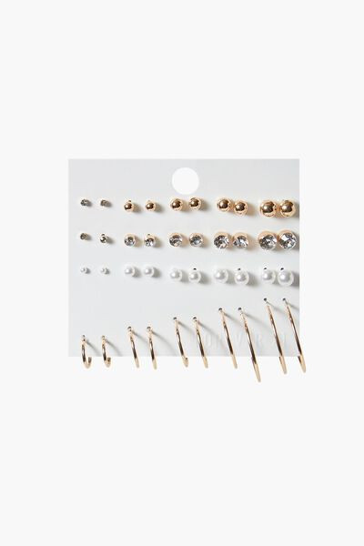Rhinestone Stud & Hoop Earring Set | Forever 21