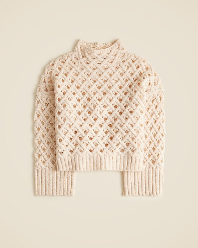 Cross-cable mockneck sweater in wool blend | J. Crew US