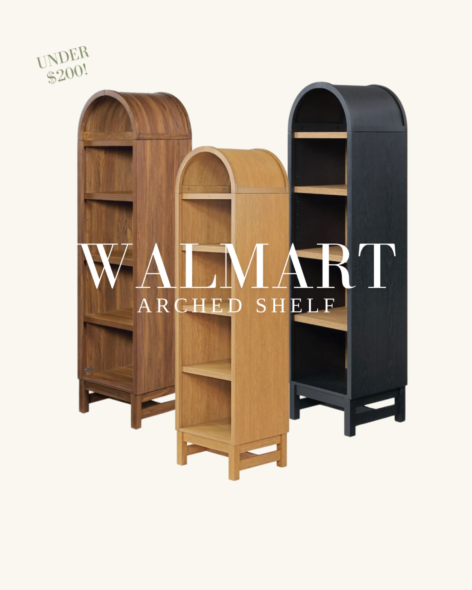 super affordable arched shelf! So cute for a kids room, kitchen, living room, anywhere! Arch bookcase, display shelf, Walmart affordable home find, affordable furniture 

#LTKSeasonal #LTKSaleAlert #LTKHome