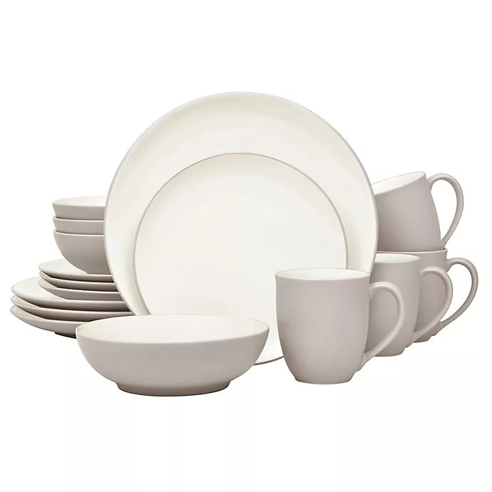 Noritake® Colorwave Coupe 16-Piece Dinnerware Set in Sand | Bed Bath & Beyond