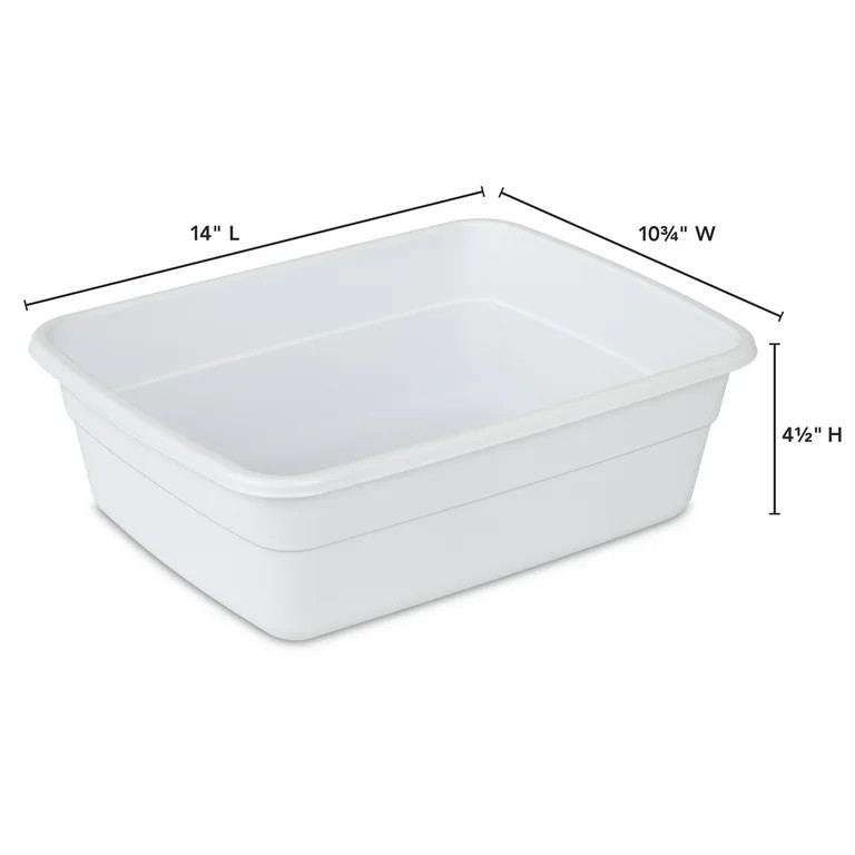 Sterilite 8 Qt. Dishpan Plastic, White | Walmart (US)