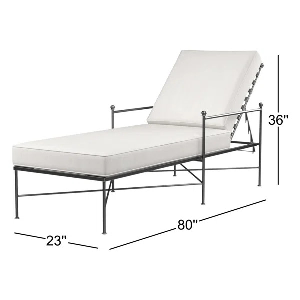 Lucier 80'' Long Reclining Single Chaise with Sunbrella Cushions | Wayfair North America