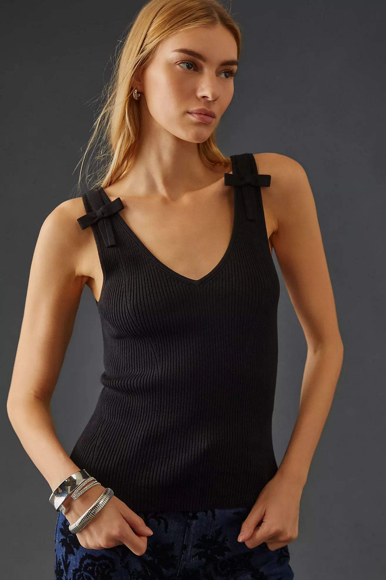 Maeve Bow-Shoulder Sweater Tank | Anthropologie (US)