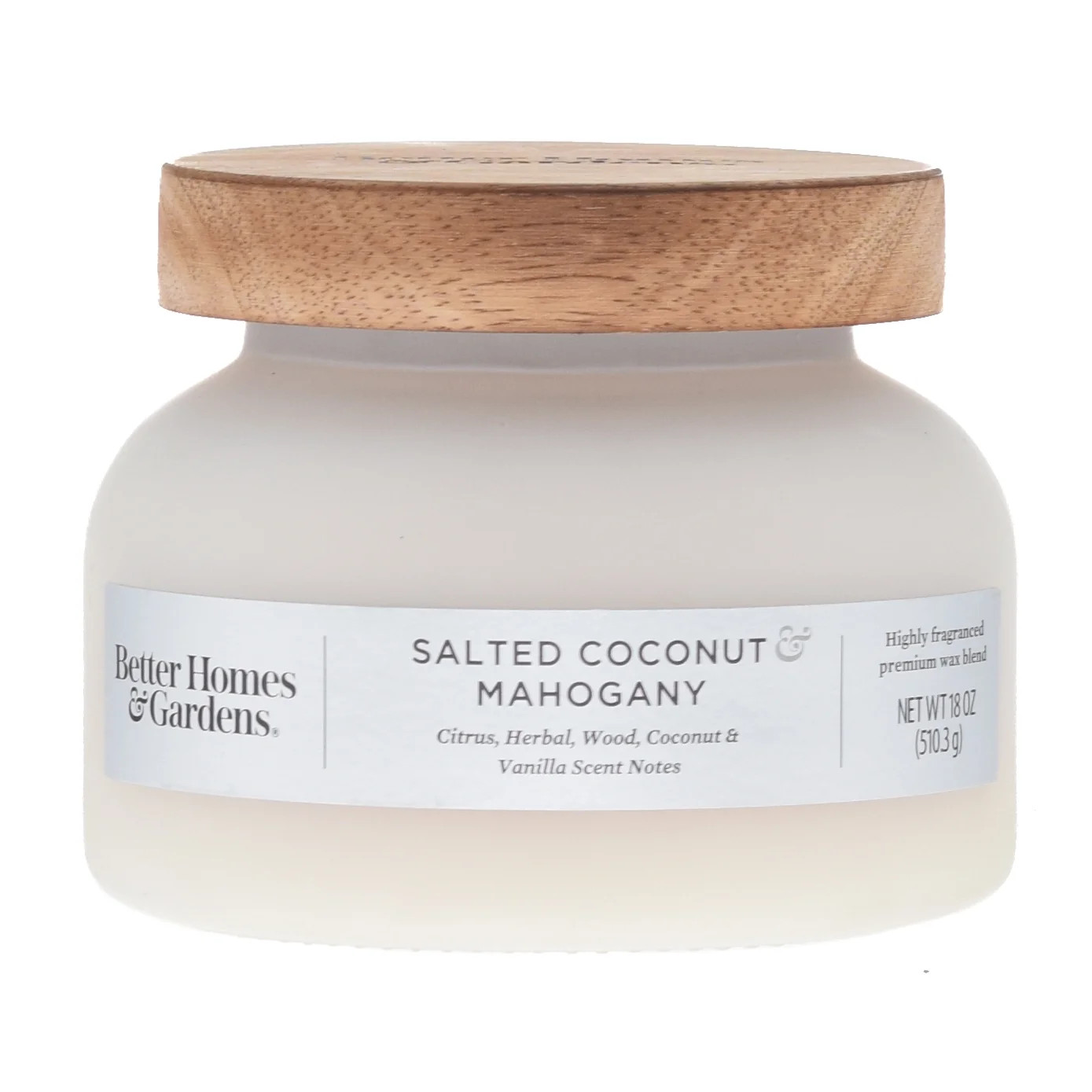 Better Homes & Gardens 18oz Salted Coconut Mahogany Scented 2-Wick Bell Jar Candle | Walmart (US)