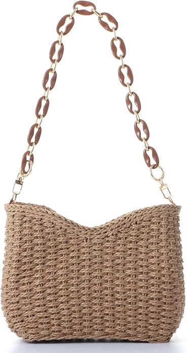 Ovida Straw Shoulder Bag for Women Summer Straw Woven Beach Bag Small Straw Clutch Handbag Phone ... | Amazon (US)