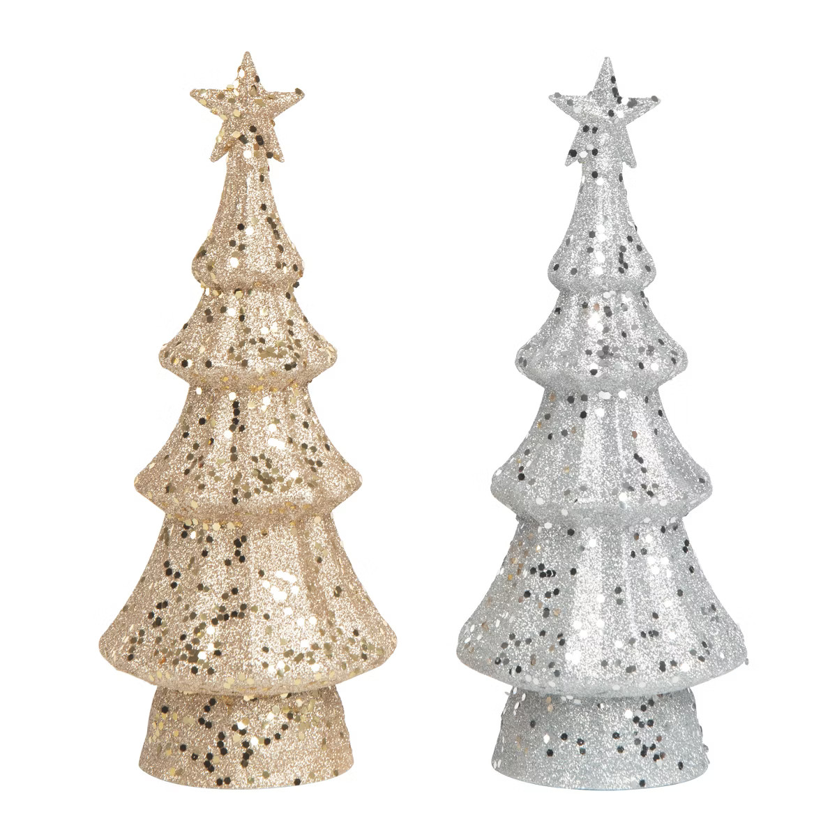 Transpac Light Up Glamorous Tree Set of 2 Plastic Christmas Home Decorations for Festive Decor | Target