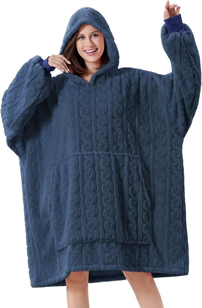 FestiCorp Oversized Blanket Hoodie for Adults - Extra Long Wearable Sweatshirt with Giant Sleeve,... | Amazon (US)