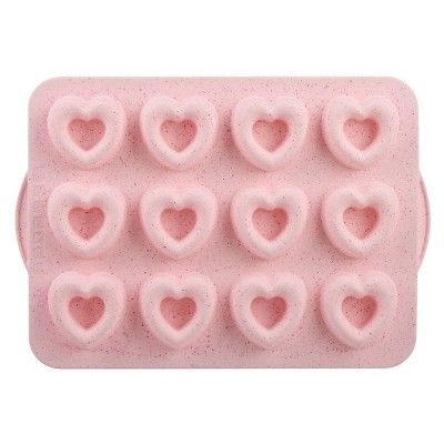 Trudeau Silicone Heart Donut Pan Pink | Target
