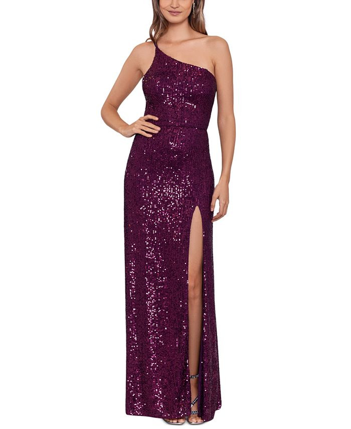 Blondie Nites Juniors' One-Shoulder Sequinned Gown & Reviews - Dresses - Juniors - Macy's | Macys (US)