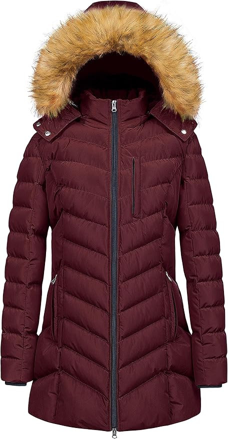 CREATMO US Women's Winter Hooded Coat Waterproof Warm Long Puffer Jacket Parka | Amazon (US)