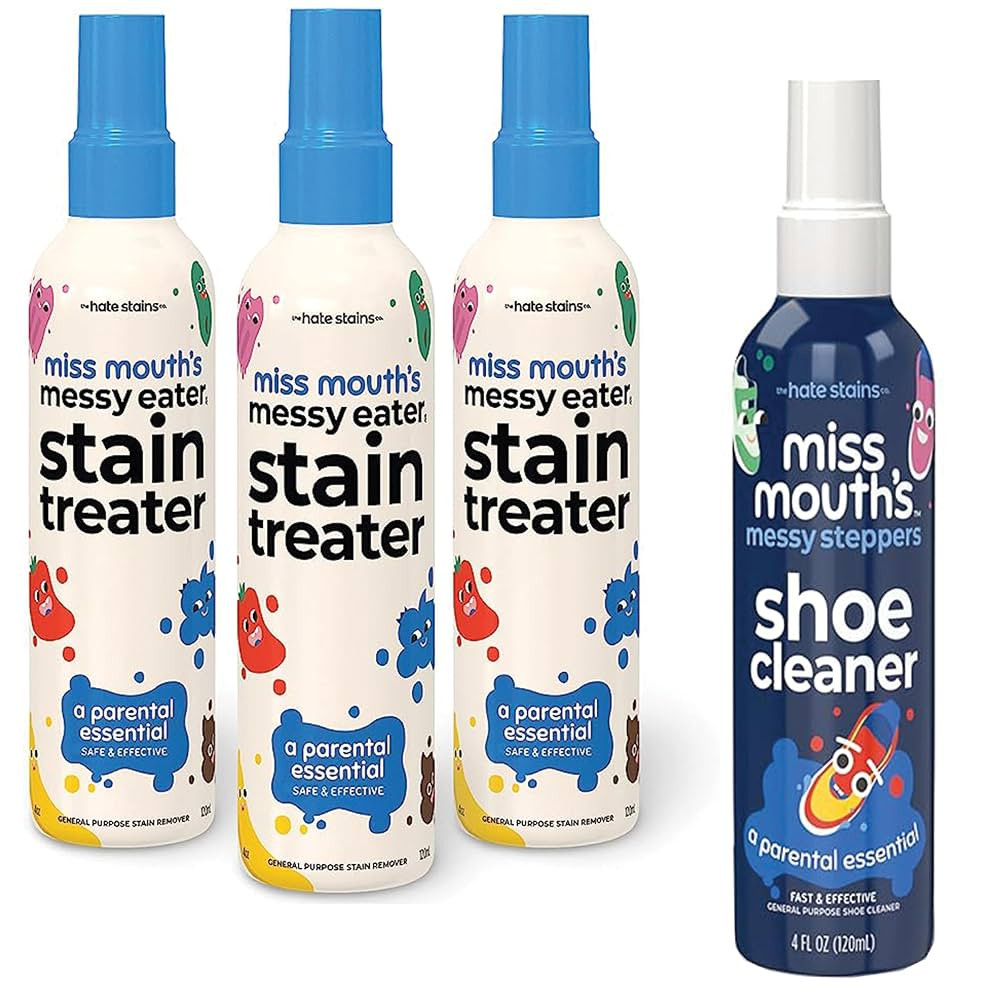 Miss Mouth's Messy Eater Stain Treater 3 pack and Messy Steppers Shoe Cleaner | Amazon (US)