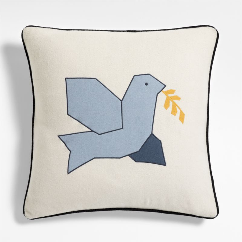 Dove 23"x23" Deep Indigo Blue Throw Pillow with Feather Insert by Joan Anderson | Crate & Barrel | Crate & Barrel