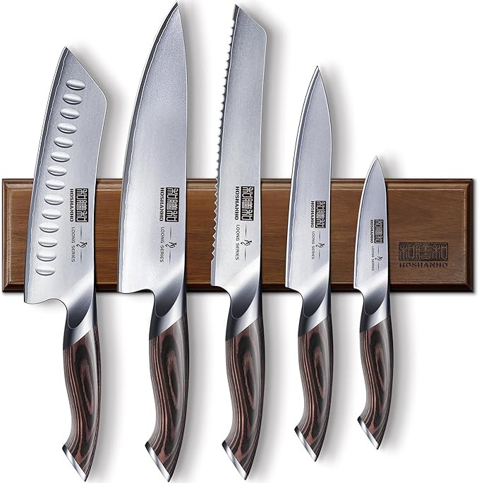 HOSHANHO Knife Set with Magnetic Knife Holder, 6 Pieces Japanese High Carbon Stainless Steel Kitc... | Amazon (US)
