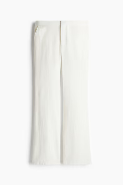 H & M - Linen Blend Tailored Pants - White | H&M (AU)