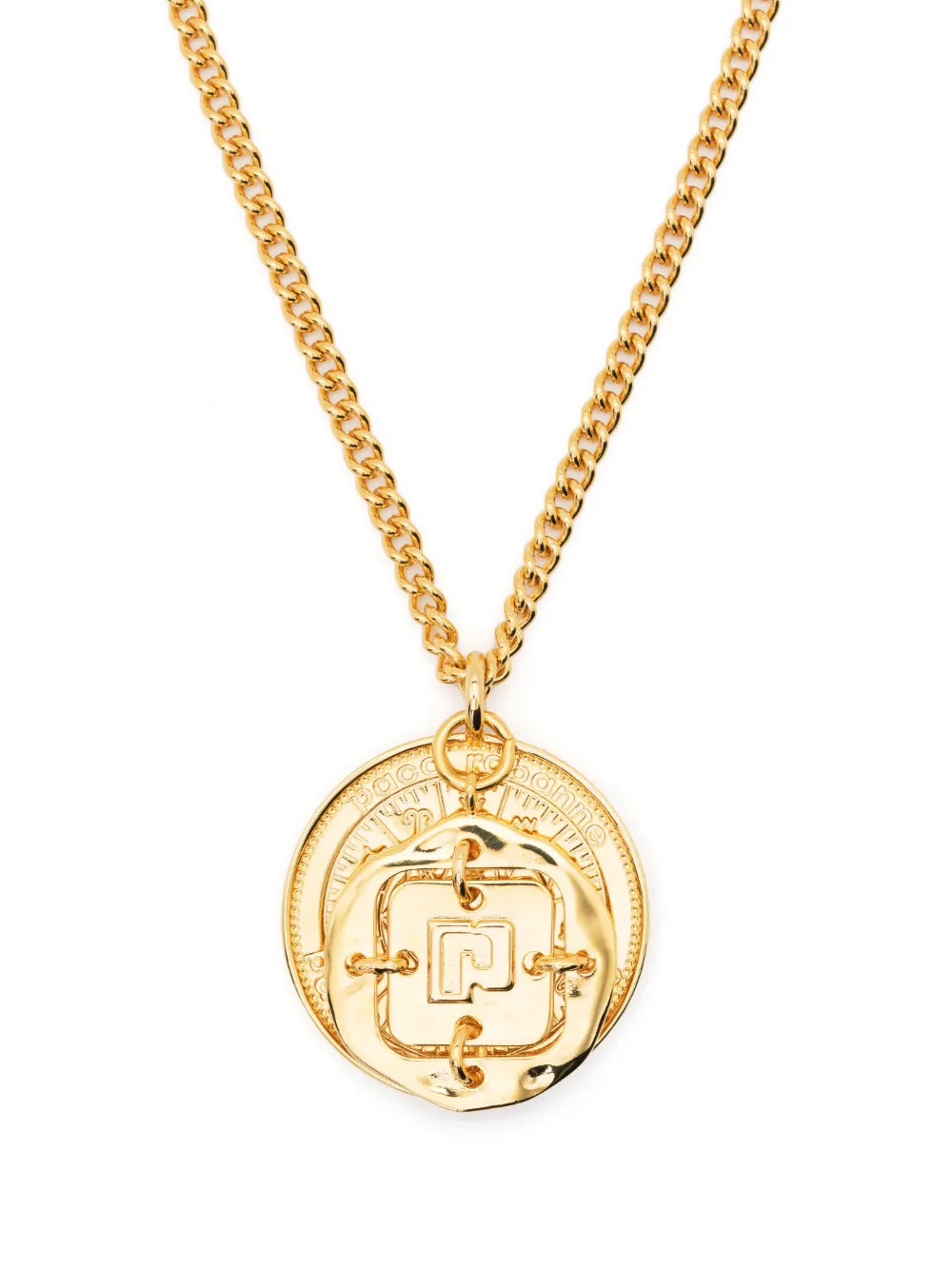 Rabanne Medallion Pendant Necklace | Gold | FARFETCH PH | Farfetch Global