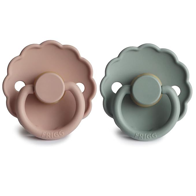 FRIGG Daisy Natural Rubber Baby Pacifier | Made in Denmark | BPA-Free (Willow/Croissant, 0-6 Mont... | Amazon (US)
