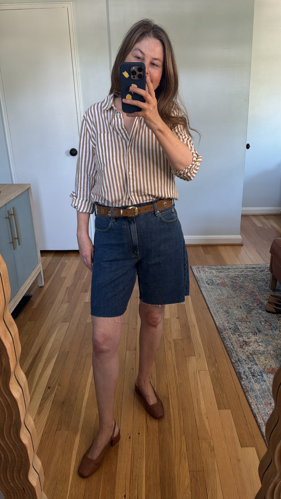 Jean shorts outfit idea. These Everlane shorts and Sezane button up are the perfect summer staples. 

#LTKStyleTip #LTKBeauty #LTKSeasonal