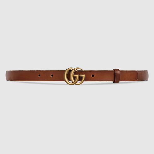 Leather belt with double G buckle | Gucci (US)