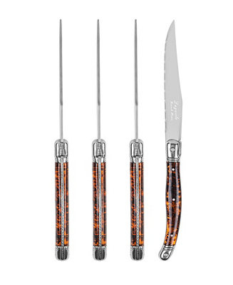 French Home Laguiole Connoisseur 4-Piece Steak Knife Set with Tortoise Handles - Macy's | Macy's
