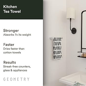 GEOMETRY Kitchen Tea Towels - Quick Dry Microfiber Dish Towels for Kitchen All Lined Up, 18" x 30... | Amazon (US)